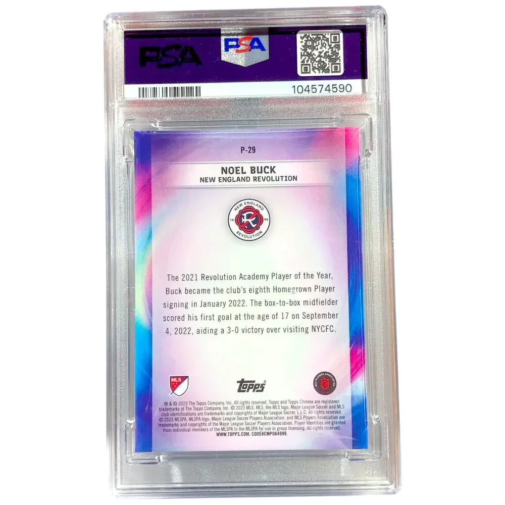 2023 Topps Chrome MLS Pearlers #P-29 Noel Buck New England Revolution PSA 9 Mint